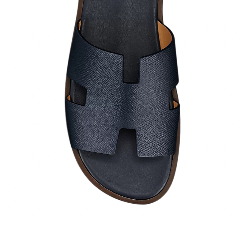 Hermes Izmir Sandal Marine Brown Epsom Leather