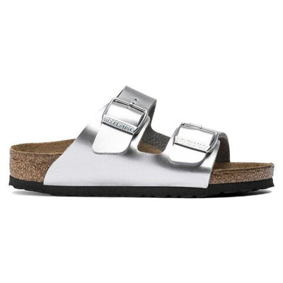 Birkenstock Arizona Children's Percoflor - Electroplated Silver with a Metallic Sheen