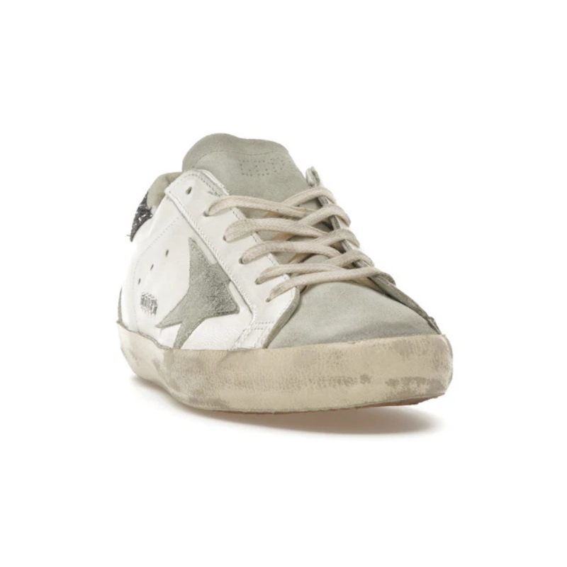 Golden Goose Super-Star – White Dark Grey Glitter